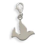 Sterling Silver Dove Charm w/ Lobster Claw Clasp