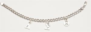 Delta Sigma Theta Sterling Silver Charm Bracelet