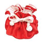 Red & Ivory Satin Jewelry Pouch-9 Compartment