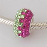 Pink and Green Dual Crystal  Bead
