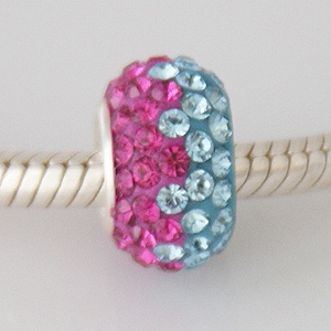 Pink and Blue Dual Crystal Bead