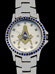Masonic Stainless Steel Swarovski Crystal Watch