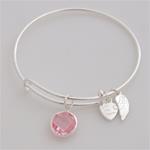 Pink Stone Dangle Bracelet