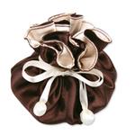 Brown & Ivory Satin Jewelry Pouch-9 Compartment