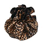 Cheetah (Gold & Black) Satin Jewelry Pouch-9 Compartments