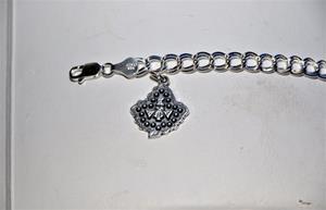 Sterling Silver 7 inch Ivy Leaf Charm Bracelet