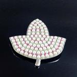 Ivy Pearl Brooch with Pink & Green Stones