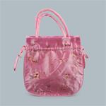 Large Pink Satin Jewelry Bag w/Drawstring-BONUS Pearl Bracelet