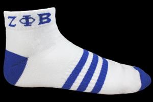 Zeta Phi Beta Ankle Socks-White