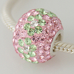 Pink and Green Mini Colossal Crystal Bead