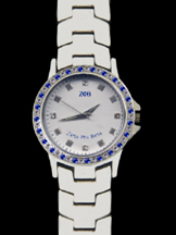 Zeta Phi Beta Stainless Steel Swarovski Crystal Watch