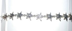 Sterling Silver OES Star Bracelet with Lobster Claw Clasp