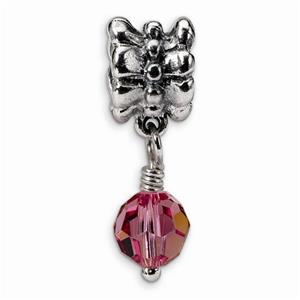Pink Swarovski Crystal Elements Dangle Bead